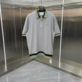 Casablanca Diamond Monogram Knit Polo Shirt - Heather Grey